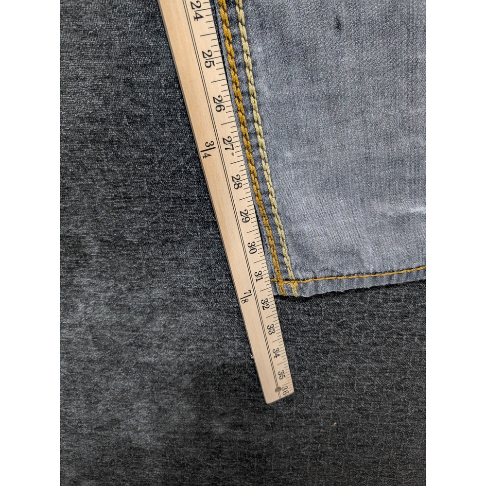 True Religion Geno Super T Grey Distressed Straight Leg Jeans Mens 32 USA Made - Picture 5 of 10